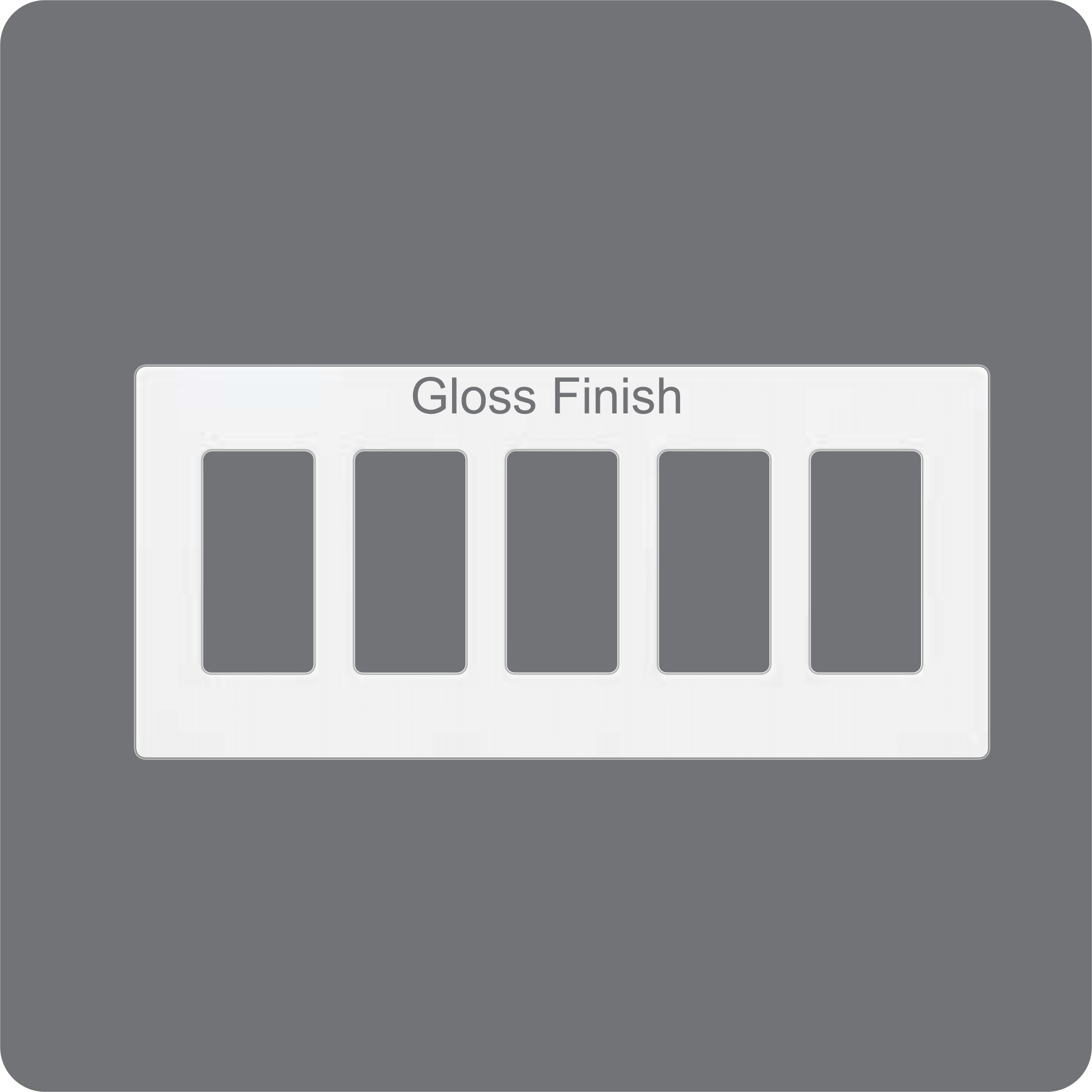 Gloss Finish Five Rack Button Insert White Frame