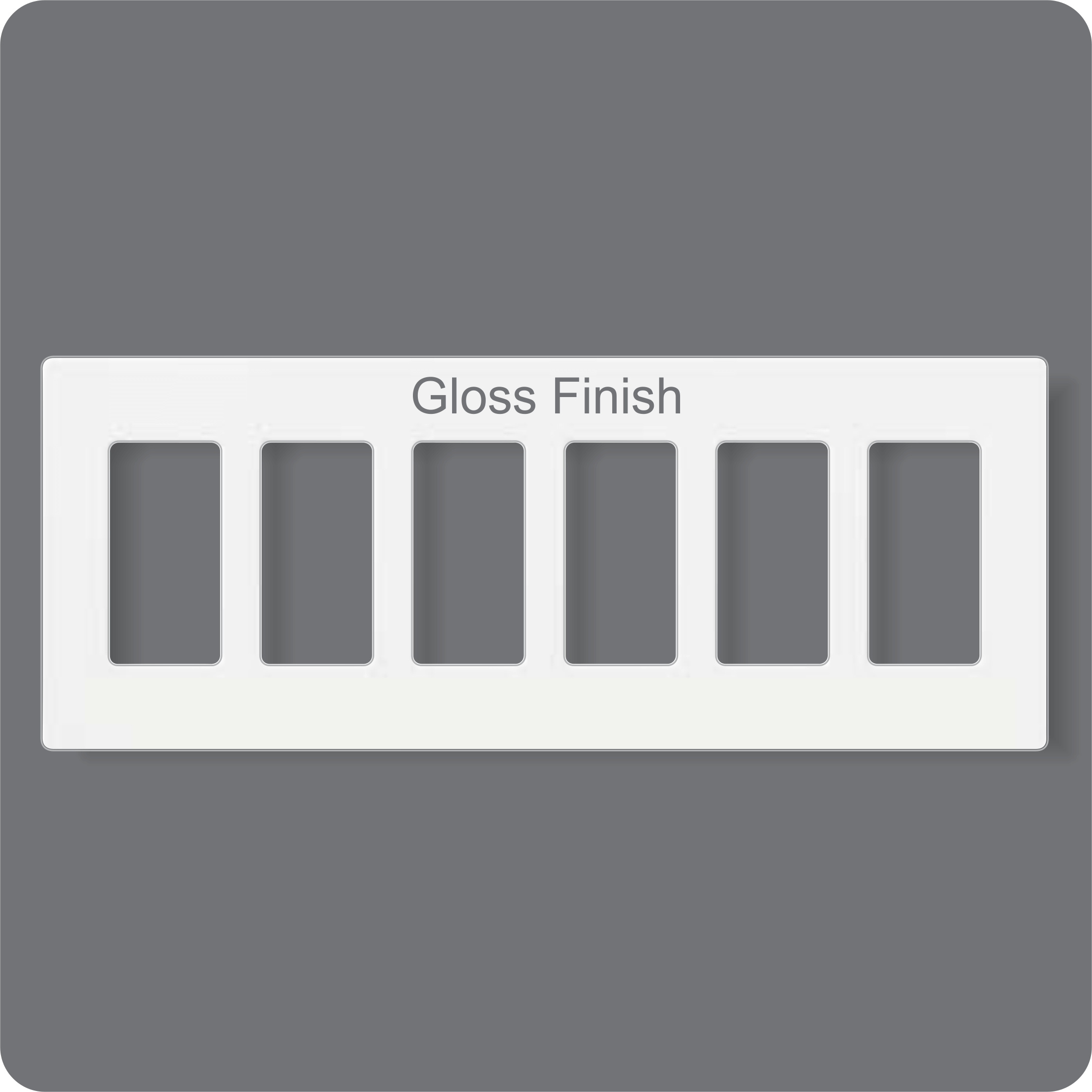 Gloss Finish Six Rack Button Insert White Frame