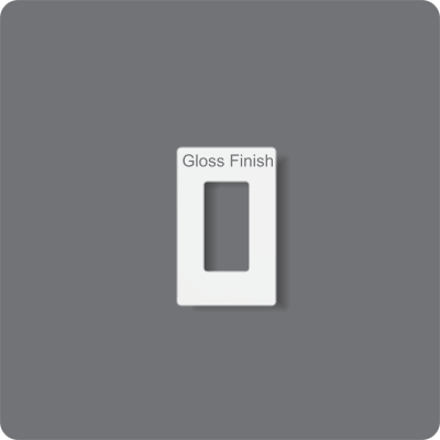 Gloss Finish White Color Button Frame in Grey Background