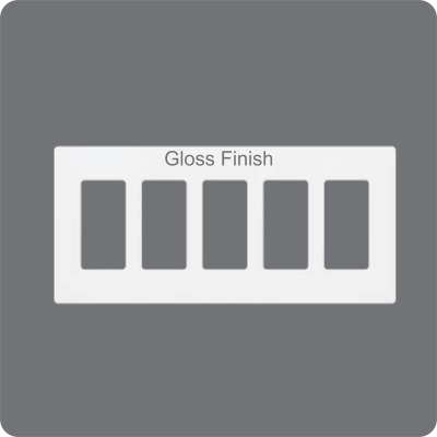 Gloss Finish Five Rack Button Insert White Frame