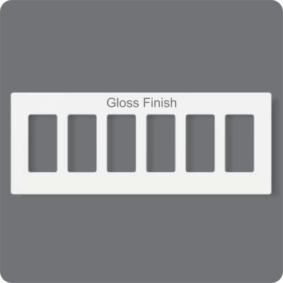 Gloss Finish Six Rack Button Insert White Frame